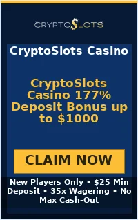 CryptoSlots Casino 177% Deposit Bonus up to $1000 CryptoSlots Casino 177% Deposit Bonus up to $1000