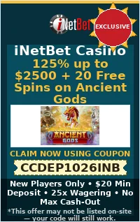 125% up to $2500 + 20 Free Spins on Ancient Gods for New Players 125% up to $2500 + 20 Free Spins on Ancient Gods for New Players