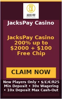 JacksPay Casino 200% up to $2000 + $100 Free Chip JacksPay Casino 200% up to $2000 + $100 Free Chip