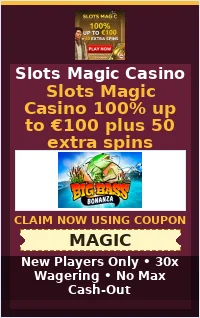 Slots Magic Casino 100% up to €100 plus 50 extra spins Slots Magic Casino 100% up to €100 plus 50 extra spins